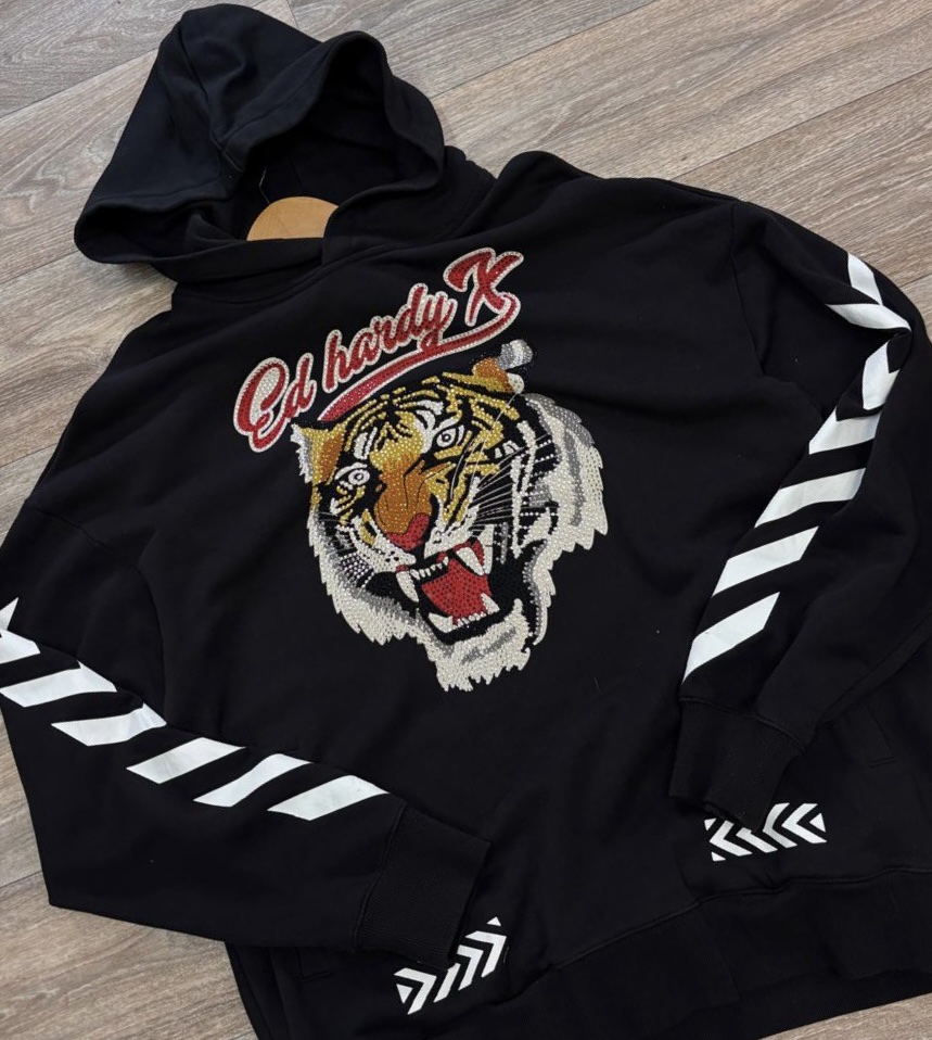 Ed Hardy Rhinestone Tiger Hoodie - Image 2
